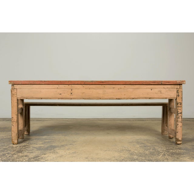 Late 19th Century French Painted School Desk With Integrated Bench For Sale - Image 16 of 18