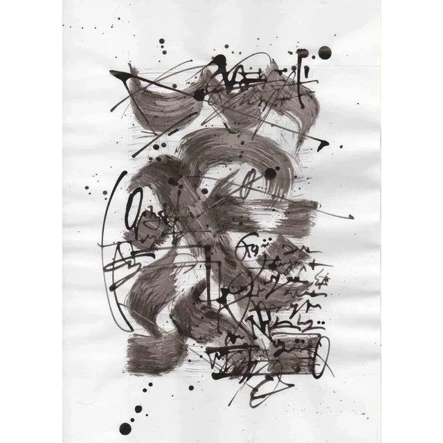 This abstract calligraphy, Untitled, was realized by Francesco Trunfio in 2018 as a sign study. This tempera drawing is...