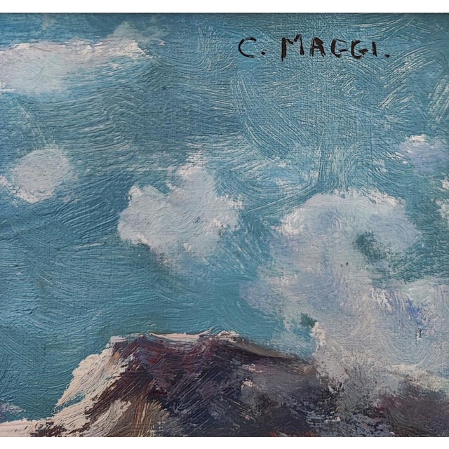 Modern Cesare Maggi, Vallée d'Aoste, Oil on Canvas For Sale - Image 3 of 14