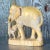 Wood Vintage Boho Hand Carved Elephants Sculpture For Sale - Image 7 of 8