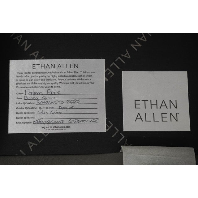 Ethan Allen Grey Leather 3 Seat Sofa For Sale - Image 17 of 18