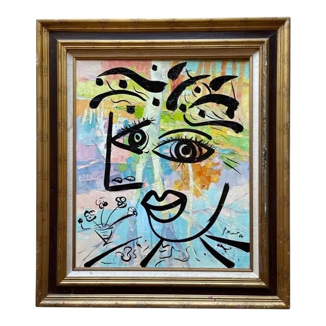 “Lady From Paris” Contemporary Acrylic Painting by Artist Peter Keil For Sale