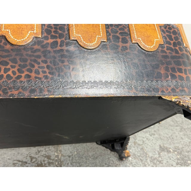 Maitland-Smith Leather Clad Storage Coffee Table, Vintage For Sale - Image 12 of 12