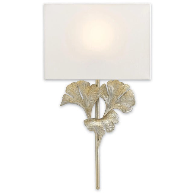 Currey & Company Currey & Company Gingko Wall Sconce, Silver For Sale - Image 4 of 4