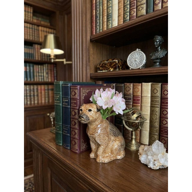 Tan Vintage Italian Ceramic Border Terrier Bud Vase For Sale - Image 8 of 9