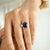 8.55 Carat Blue Sapphire and Diamond Three Stone 18k Gold Ring Size 5 For Sale - Image 4 of 12