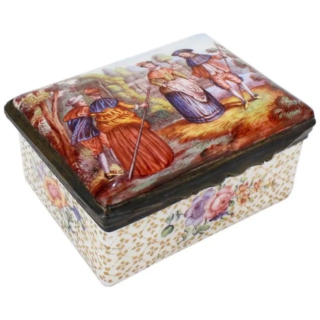 Antique English Battersea South Staffordshire Enamel Table Snuff Box For Sale - Image 11 of 11