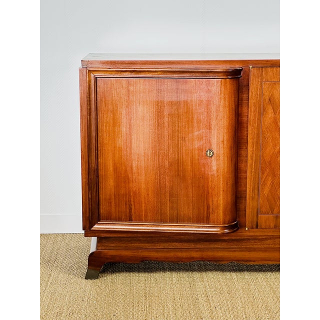 Art Deco French Walnut Sideboard by Jules Leleu, 1930s For Sale - Image 11 of 17