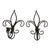 1960s Wrought Iron Fleur-De-Lis Candle Sconces- A Pair For Sale