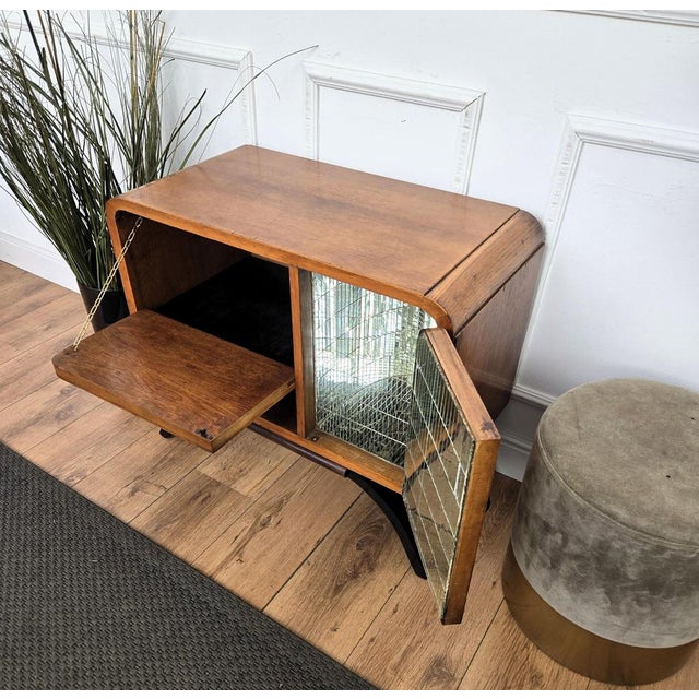 Mid-Century Art Deco Italian Walnut, Burl, and Mirror Mosaic Dry Bar Cabinet from Paolo Buffa, 1950s For Sale - Image 10 of 11
