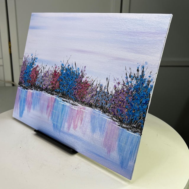 2020s A Colorful Morning 9x12 Acrylic Mixed Media Nature Wall Art Original Painting For Sale - Image 5 of 7