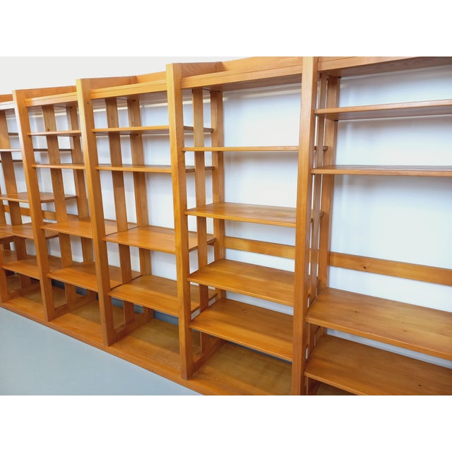 Large Modular Bookcase with Pine Shelves, 1970s, Set of 6 For Sale - Image 6 of 18