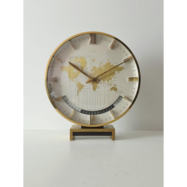 World Time Mantel Clock by Heinrich Möller for Kienzle, Germany, 1950s For Sale - Image 17 of 17