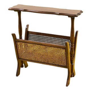 Carved Wooden Magazine Rack For Sale