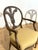 Pair EJ Victor Plume Back Fauteuil Chairs in Gold Silk Fabric & Gold Welt Cord Trim Finished in Distressed Antiqued Green