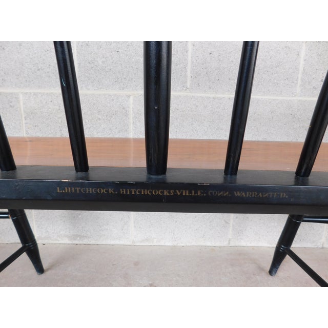 L Hitchcock Harvest Stenciled Black Country Bench 72"w For Sale - Image 16 of 17