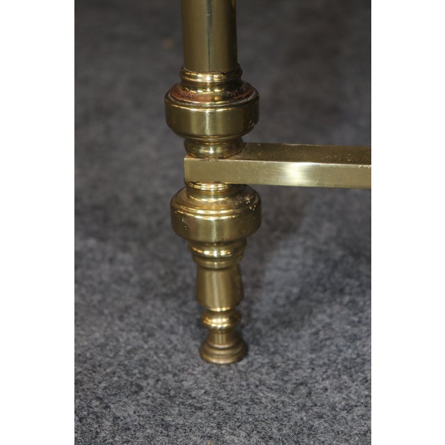 Brass 1970's Maison Jansen Style Brass Upholstered Directoire Bench For Sale - Image 8 of 8