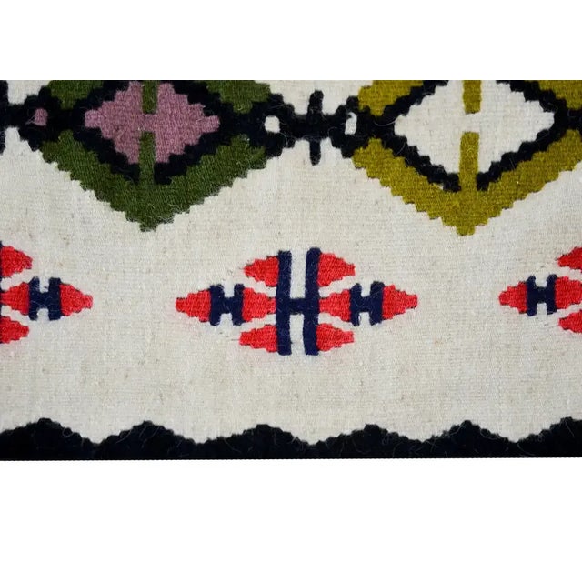 Cream Vintage Navajo Style Rug For Sale - Image 8 of 13