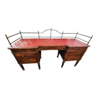 Theodore Alexander George Iv Style Leather Desk For Sale