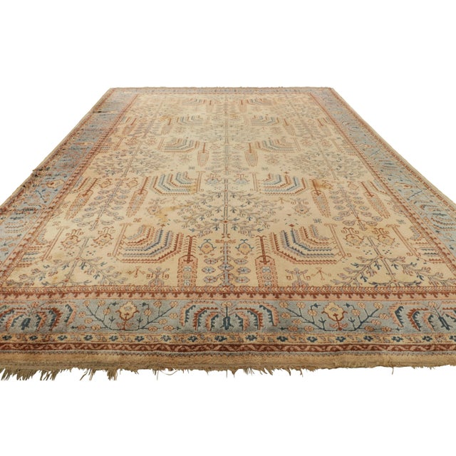 1950s Oversized Vintage Oushak Rug in Beige With Tree of Life Motifs - Rug & Kilim For Sale - Image 5 of 8
