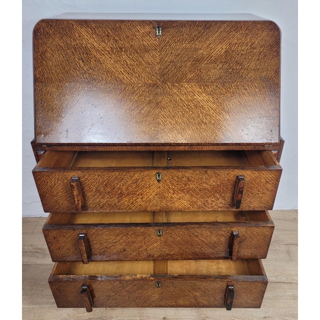 Mid-Century Modern Vintage Oak Desk, 1960s For Sale - Image 3 of 18