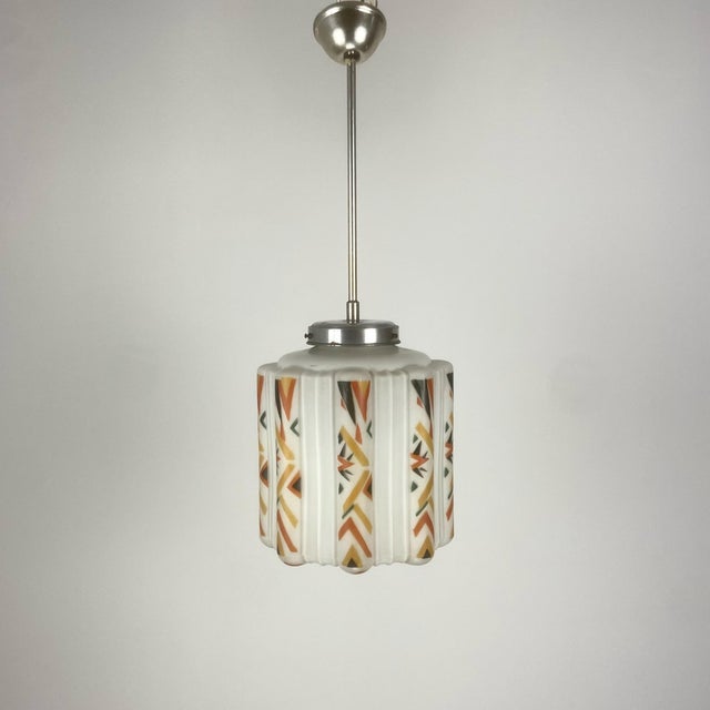 Boho Chic Colourful Art Deco Pendant Light, 1930s For Sale - Image 3 of 6