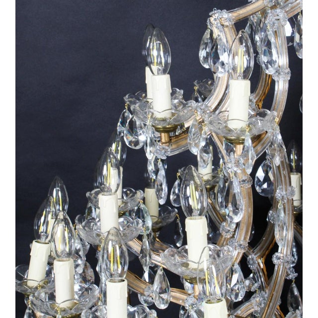 Antique English 41 Light Ballroom Crystal Chandeliers, 1920s, Set of 2 For Sale - Image 8 of 15