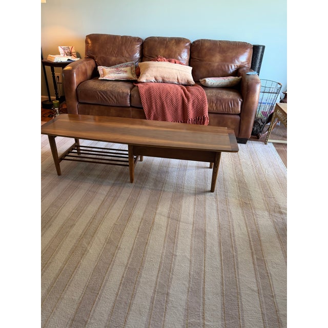 Mid-Century Modern Stanley Mid-Century Modern Style Wood Coffee Table With Drawer and Magazine Shelf For Sale - Image 3 of 10
