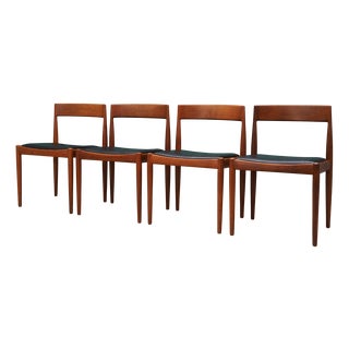 Danish Teak Chairs by Kai Kristiansen for Fritz Hansen, 1970s, Set of 4 For Sale