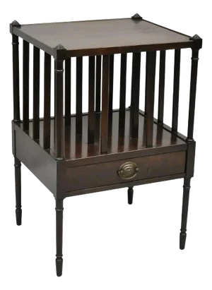 Vintage Sheraton Federal Mahogany Magazine Rack Book Stand Side End Table