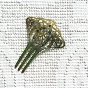 Art Deco Rhinestone and Celluloid Art Deco Comb - Hair comb - green comb - scroll comb - hairstyle - blue rhinestone comb - celluloid comb - wedding For Sale - Image 3 of 6