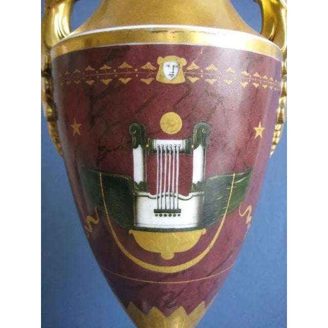 19th Century Early 19th Century French Empire Old Paris Porcelain Vase Urn 1810 For Sale - Image 5 of 11