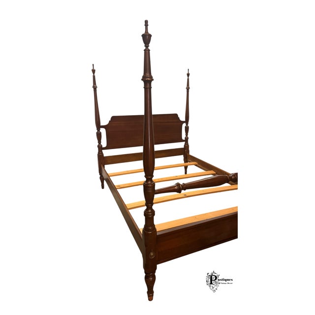 Henry Link Vintage Link Taylor Traditional American Style Mahogany Full Size Four Poster Bed For Sale - Image 4 of 8