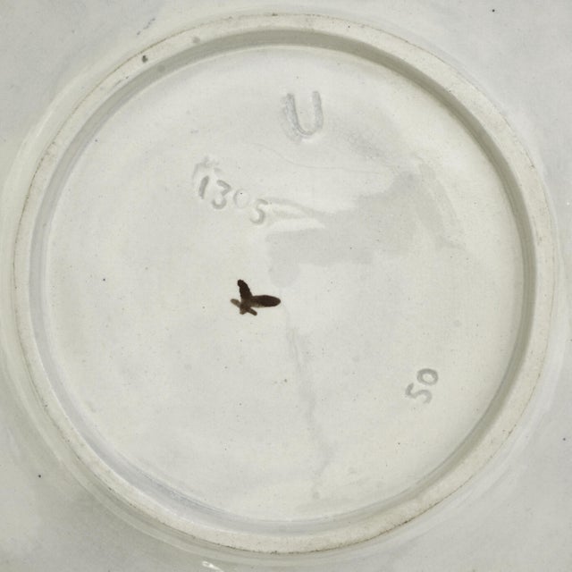 Antique Asparagus & Artichoke 4 French Majolica Plate Set Barbotine Country Decor Fives Lille For Sale - Image 10 of 13