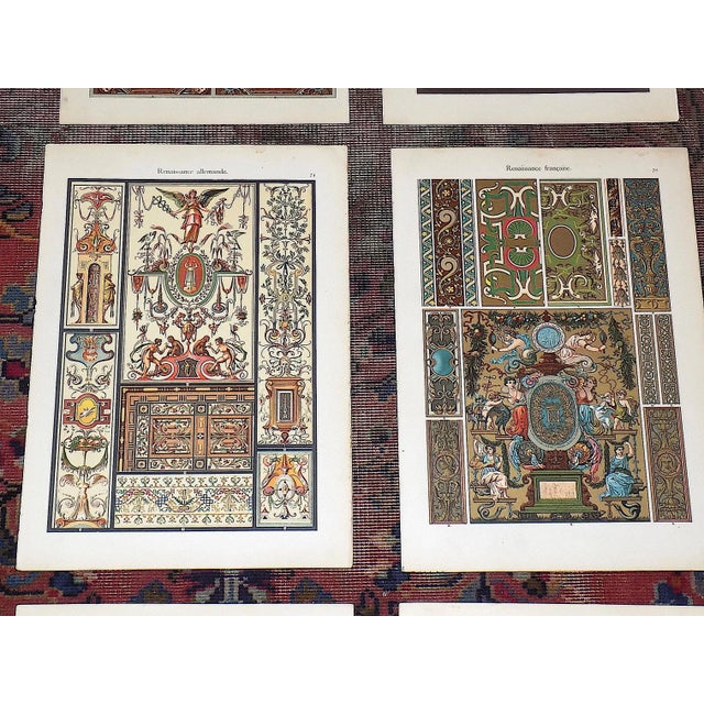 Antique 19th Century Folio Size Ornamental Design Lithographs - Metallic Inks - Set of 9 For Sale - Image 4 of 9