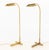 Pair of Casella Lighting Brass Adjustable Floor Lamps, one polished brass and one brushed brass, labels to undersides. 43"...
