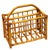 Wood Restored Mid 20th Century Geometric Reed Rattan Pattern Rattan Magazine Rack For Sale - Image 7 of 9