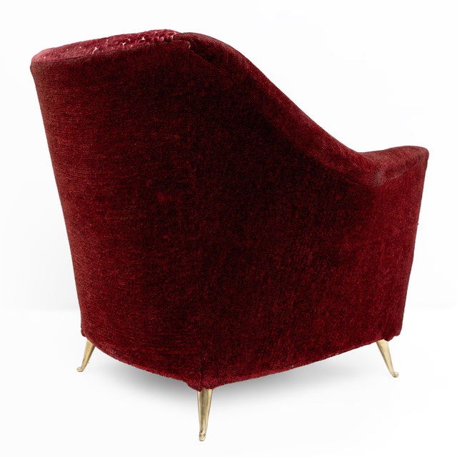 Gold Mid-Century Modern Italian Armchairs attributed to Ariberto Colombo, 1950s, Set of 2 For Sale - Image 8 of 11