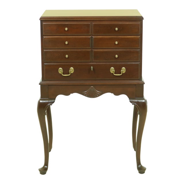 Ethan Allen Queen Anne Cherry Silver Chest Chairish