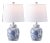 Sandra Chinoiserie Table Lamp in White/Blue - a Pair For Sale