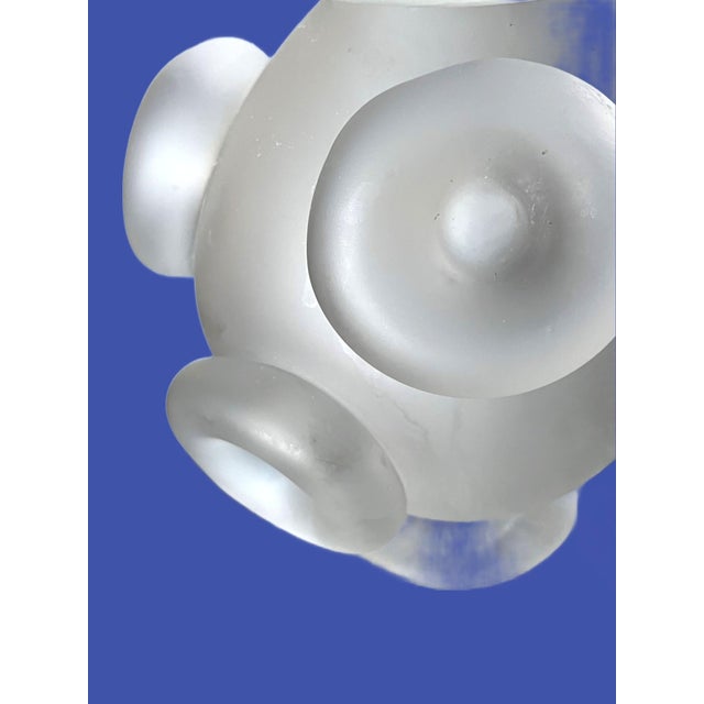 Vintage Satin Glass Centerpiece in the Style of Lalique For Sale - Image 10 of 16