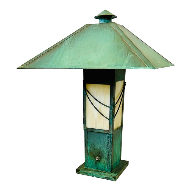 Arts and Crafts Copper Lamp For Sale