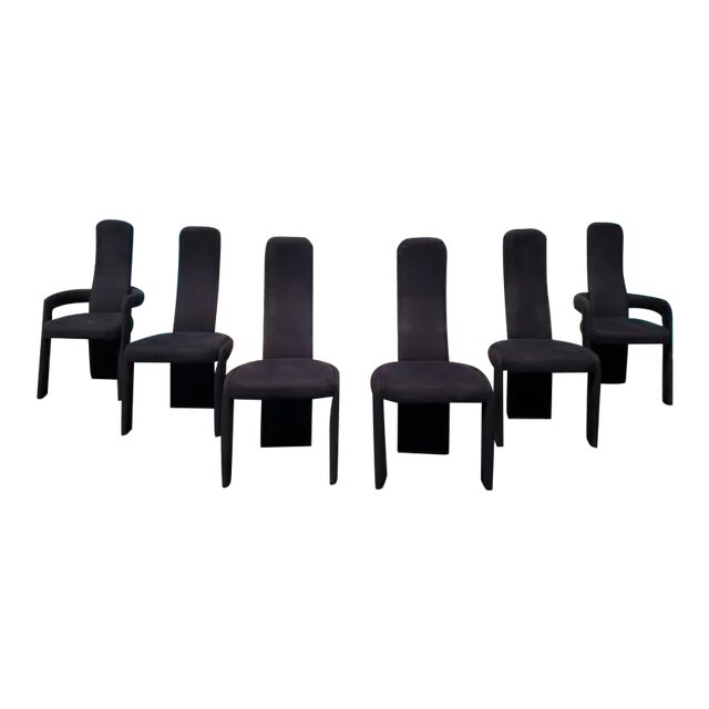 1980s Vintage Sculptural Post Modern Dining Chairs -Set of 6 For Sale