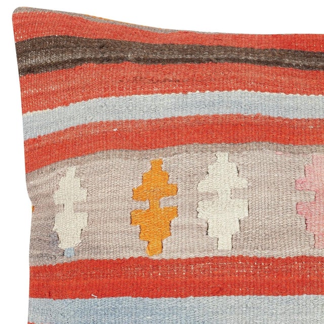 Traditional 24"x24" Handwoven Kilim Cushion Cover. Vintage Accent Pillow. Throw Pillow For Sale - Image 3 of 4
