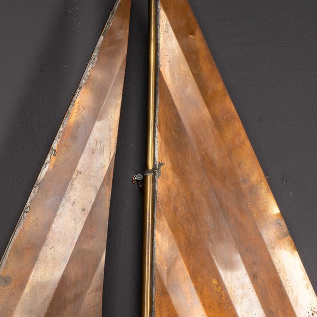 1960s Vintage 20th Century Wall Hanging Copper Sculpture of a Racing Yacht, 1960s For Sale - Image 5 of 13