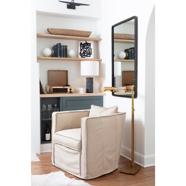 Knox Leather Rectangle Mirror brings gently curved corners to a handsome angular frame. Perfect over a dresser or...