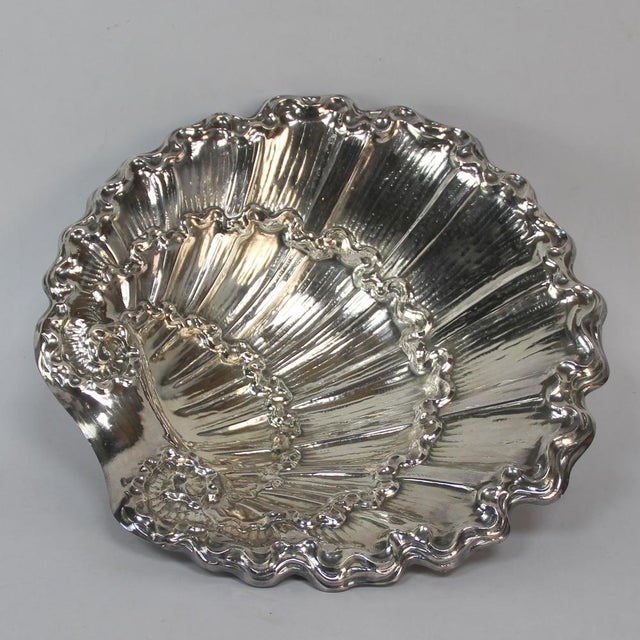 Metal Silver Metal Shell Centerpiece, 1970s For Sale - Image 7 of 9