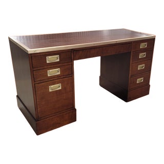 Mid 20th Century 8 Drawer Campaign Desk For Sale