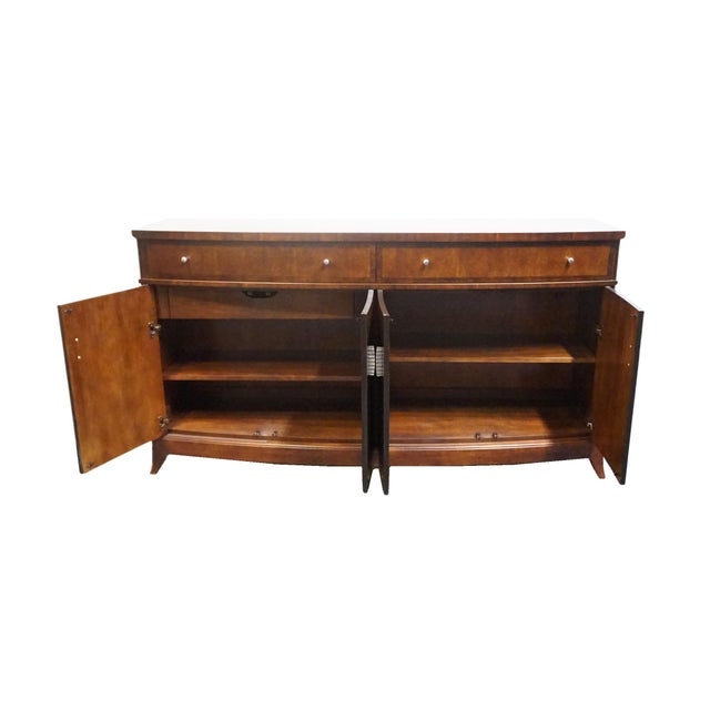 Late 20th Century Hickory White Solid Banded Mahogany Contemporary Traditional 72" Sideboard Buffet For Sale - Image 5 of 14