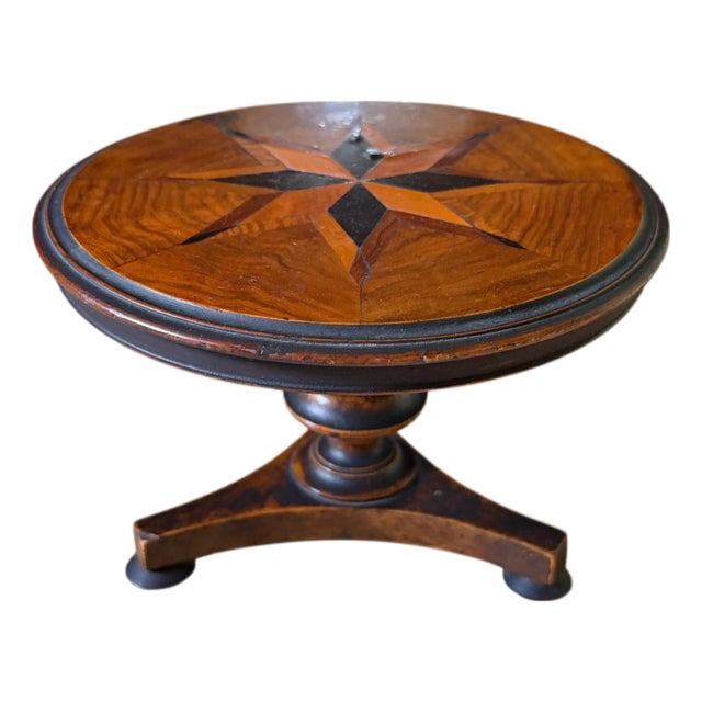 Antique Victorian Miniature Tilt-Top Table With Star Marquetry For Sale